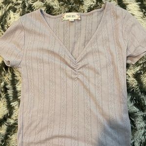 Lavender Shirt with Ruched Front!